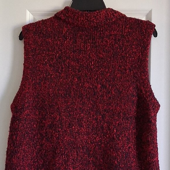 Bechamel Red Zip Cable Knit Sweater Vest Women's Size M - Picture 9 of 12